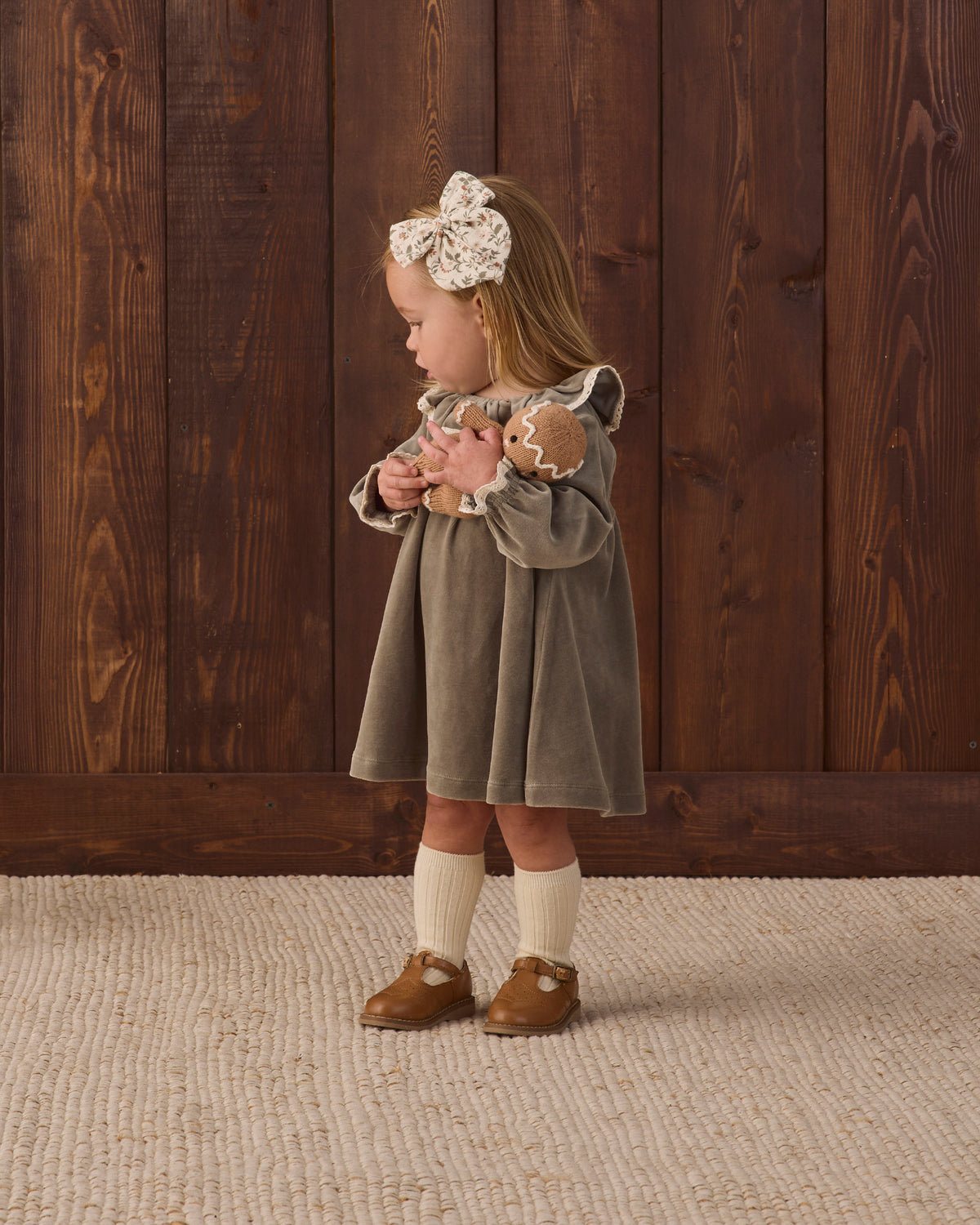 Velour Baby Dress // Spruce