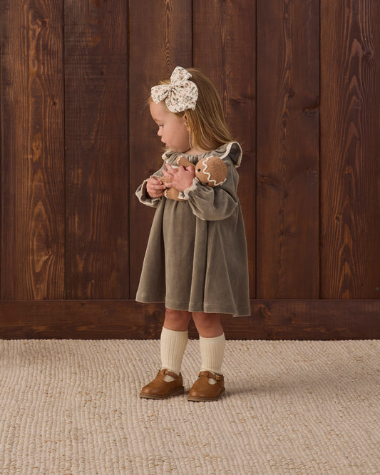 Velour Baby Dress // Spruce