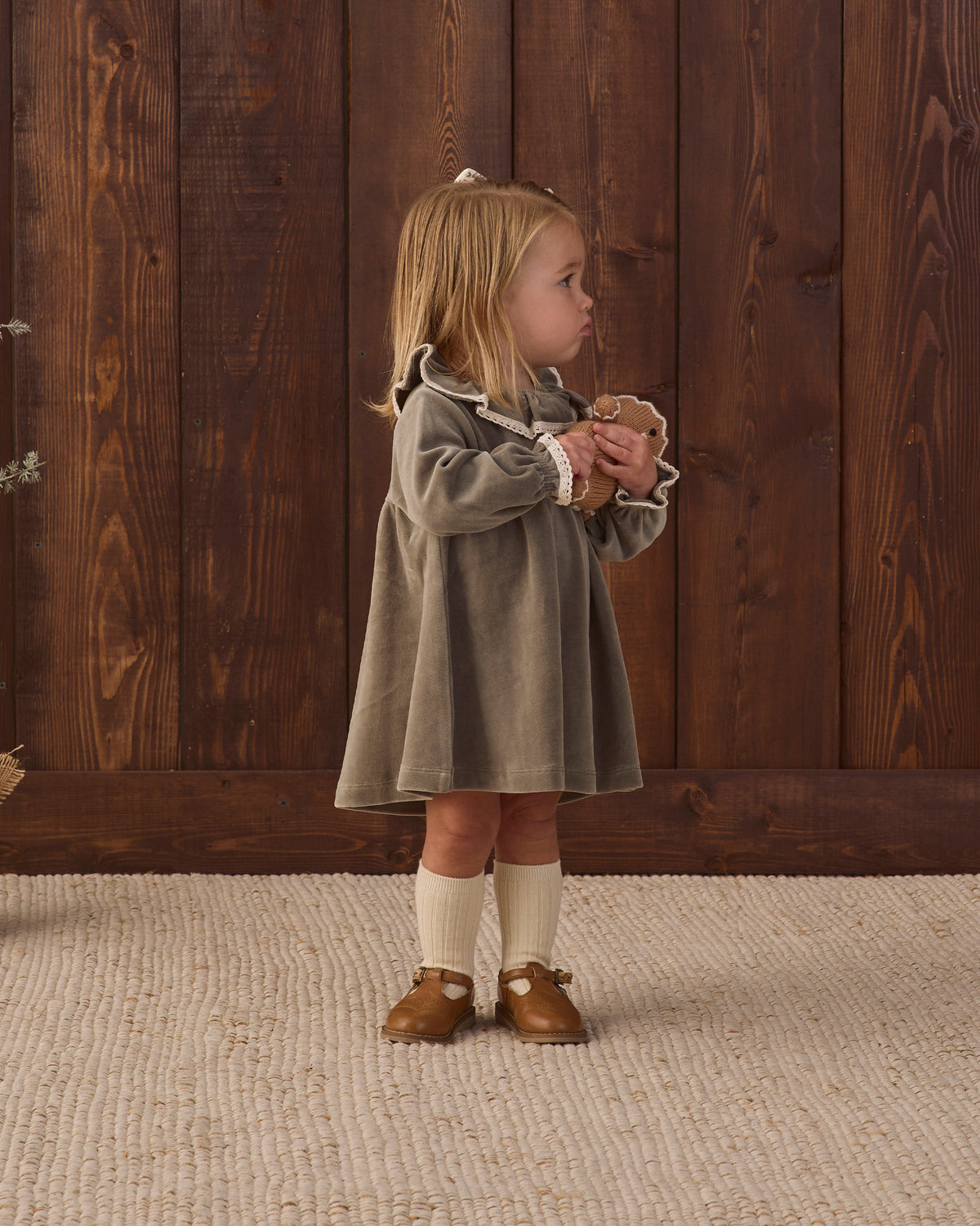 Velour Baby Dress // Spruce
