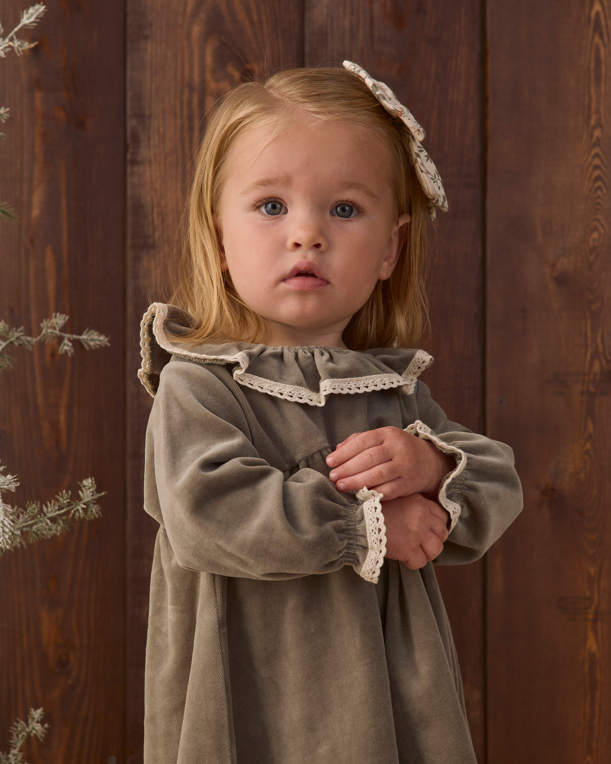 Velour Baby Dress // Spruce