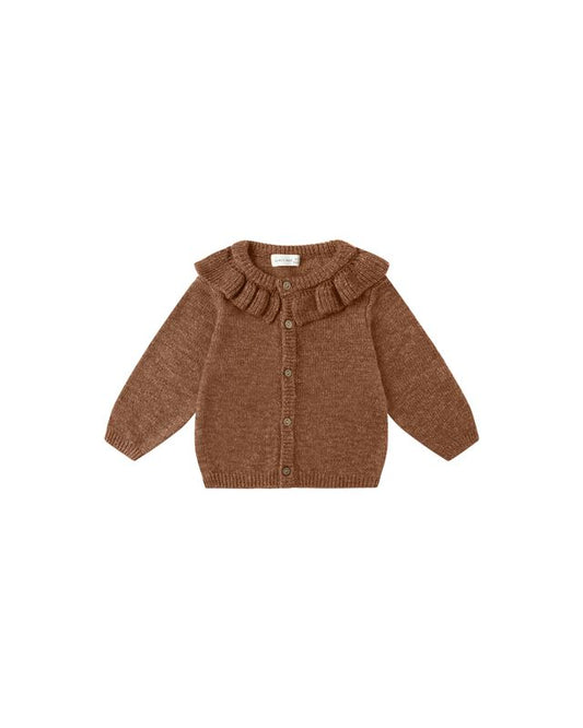 Ruffle Collar Cardigan // Heathered Cedar