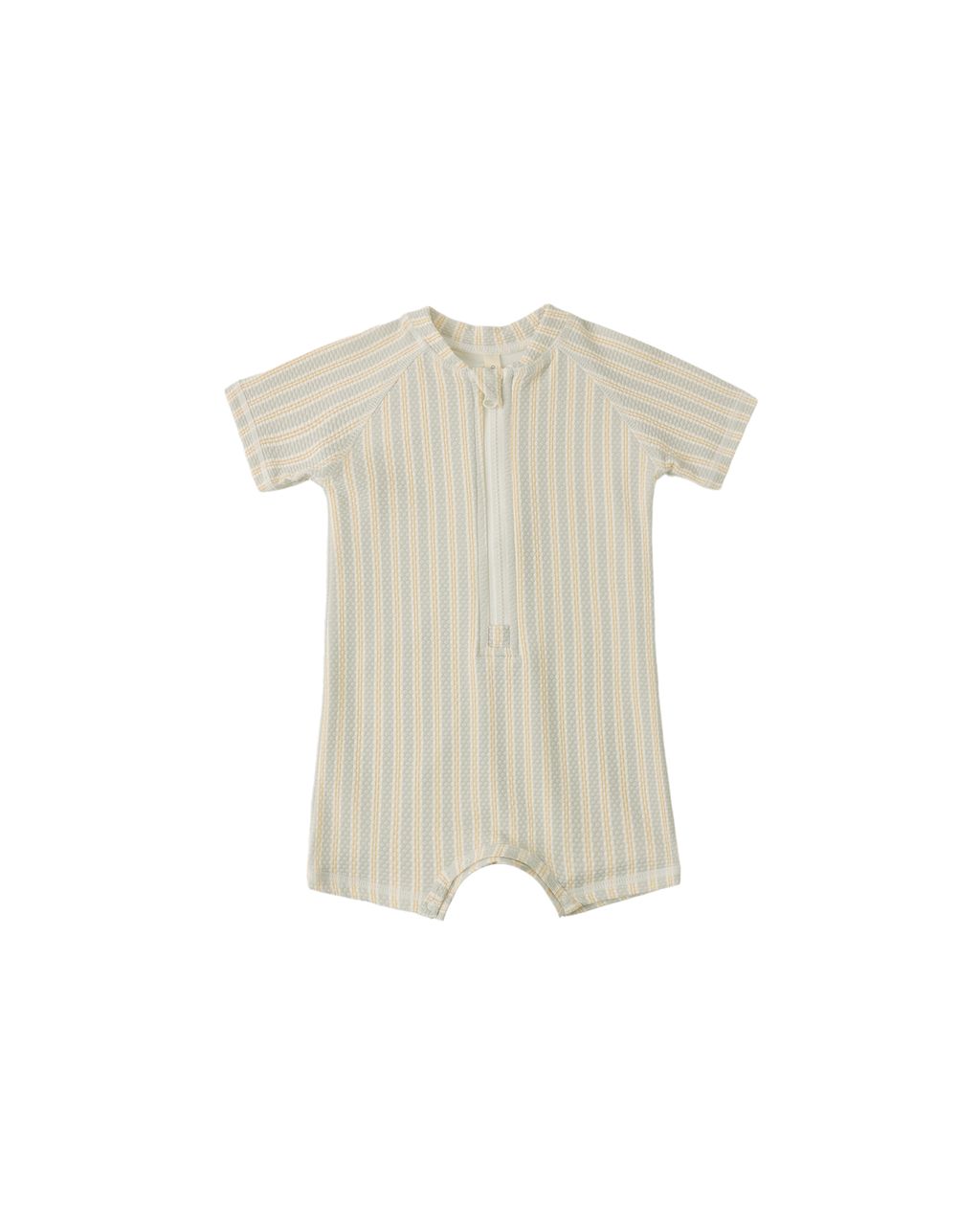 Blue and Yellow Stripe Swim Romper