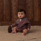 Crew Neck Romper // Mulberry Stripe