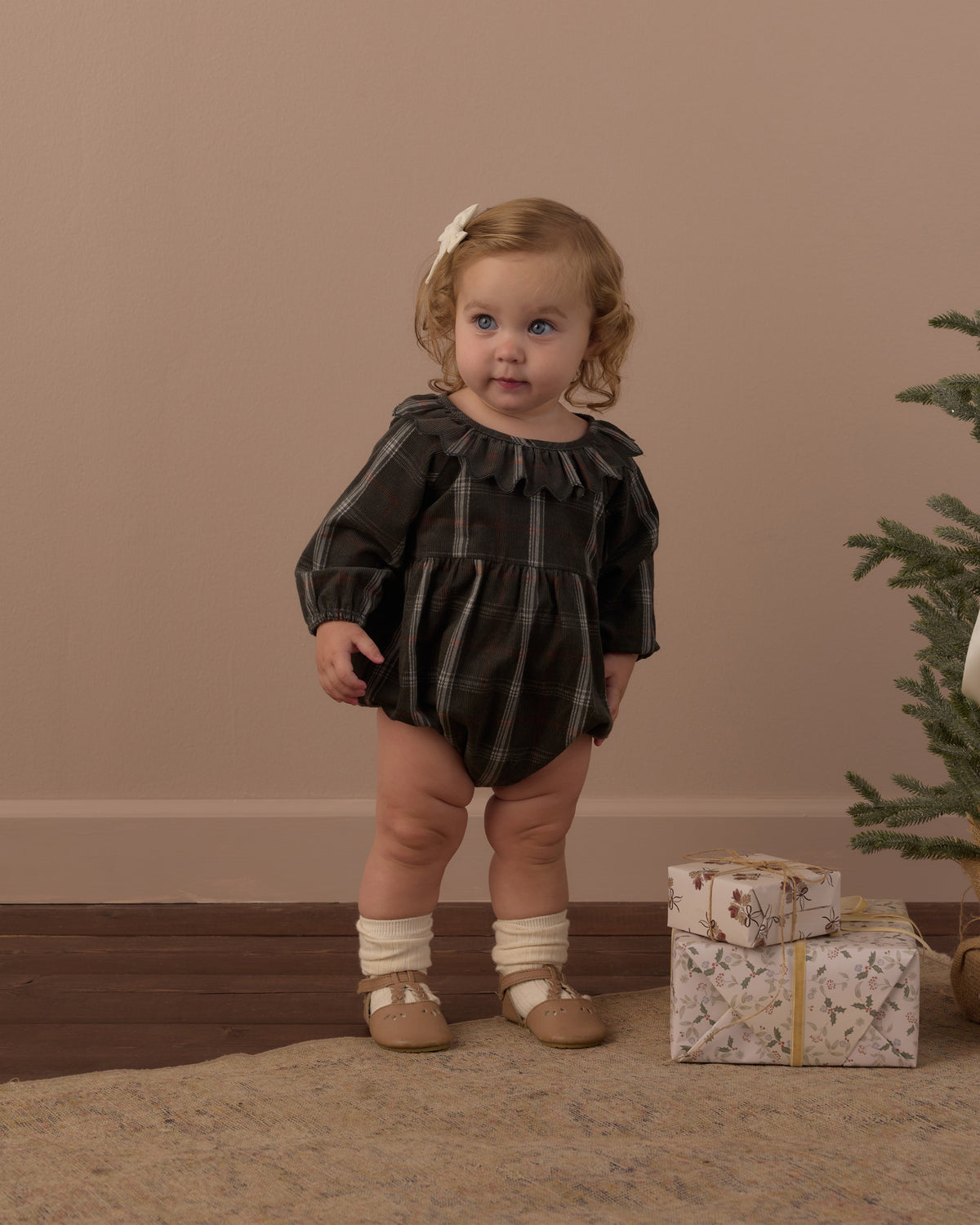 Freya Romper // Holiday Plaid
