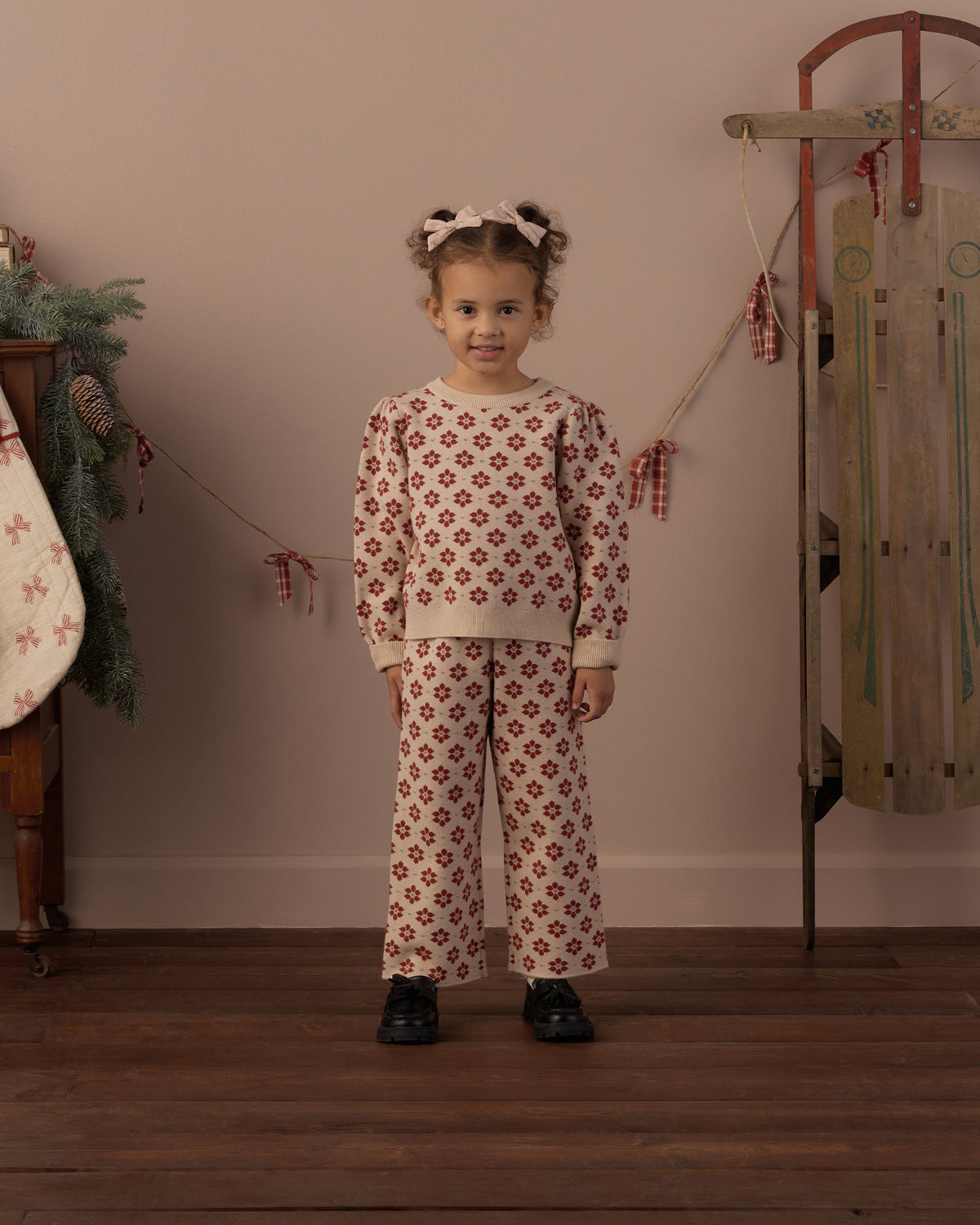 Jacquard Knit Set // Poinsettia
