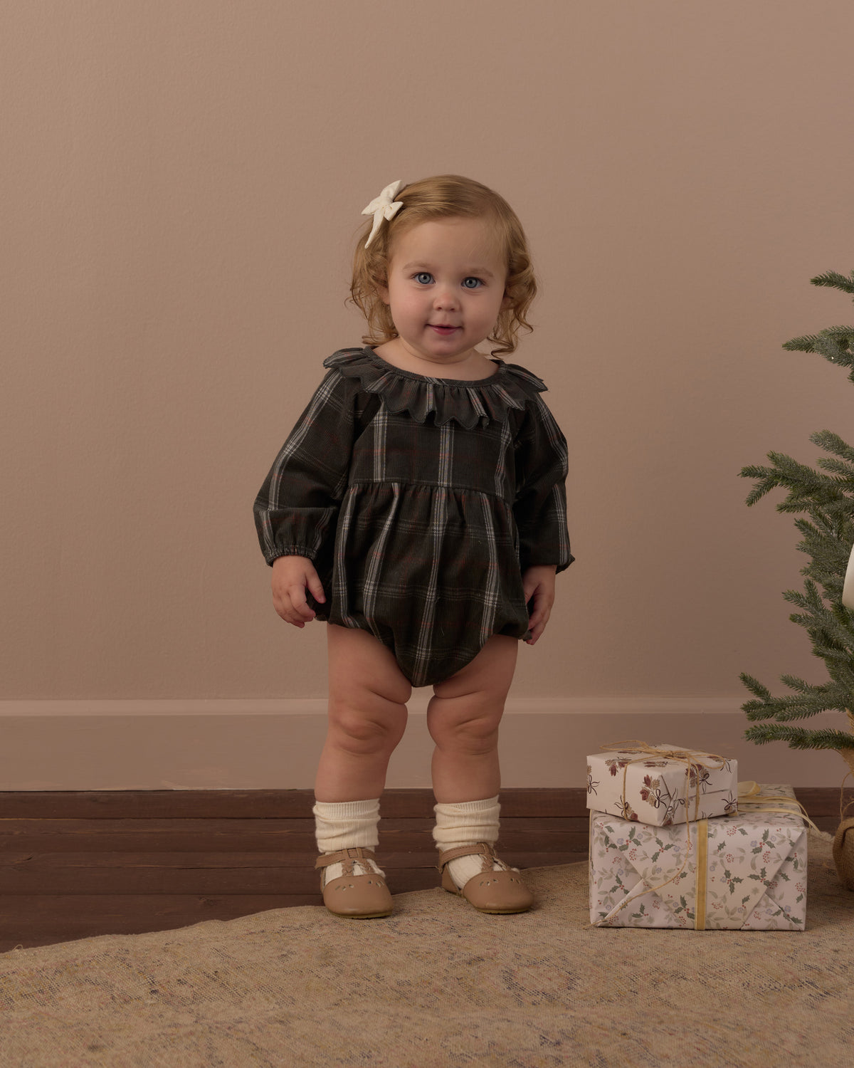 Freya Romper // Holiday Plaid