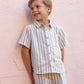 Collared Short Sleeve Button Down // Valencia Stripe
