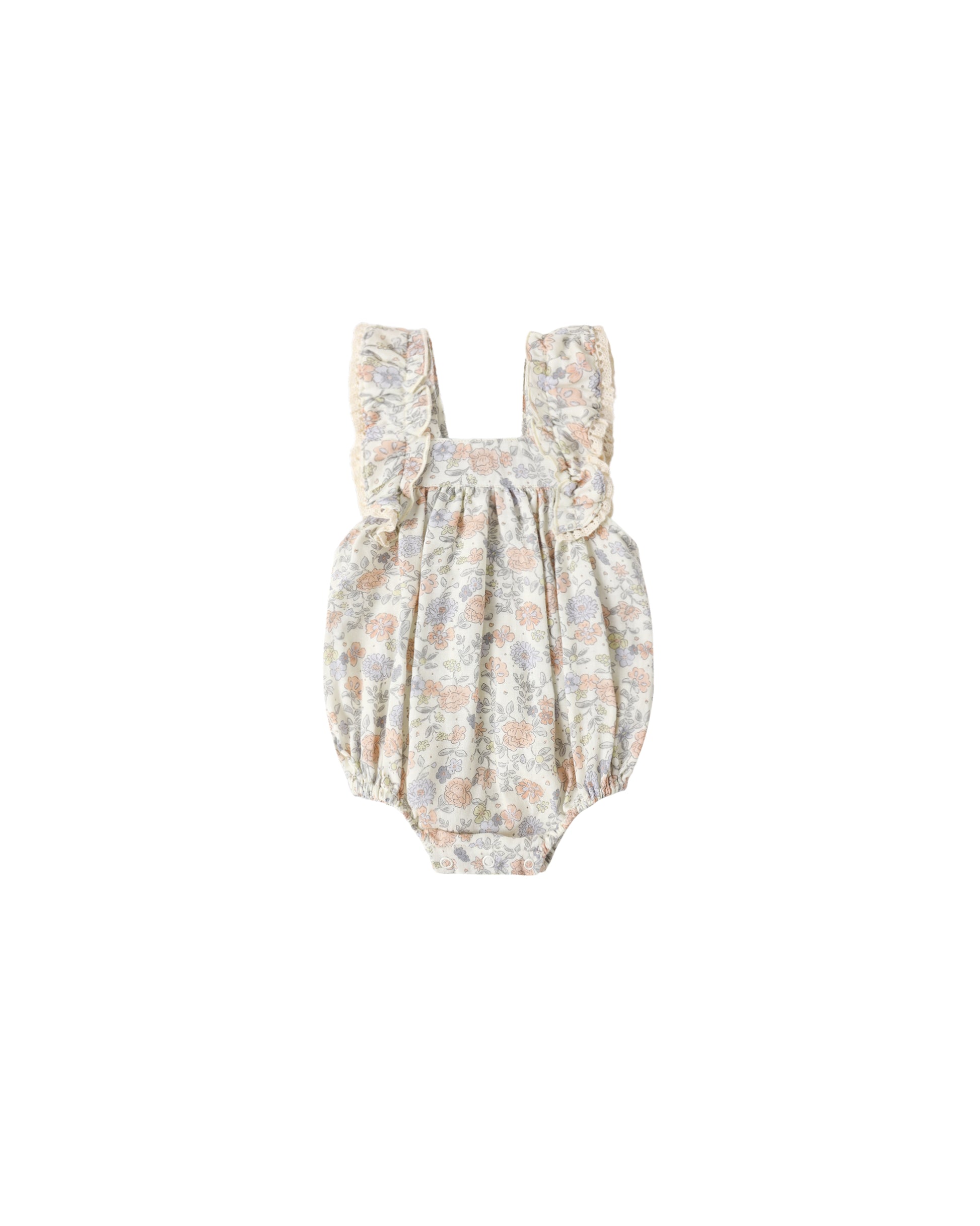Floral baby bubble romper 