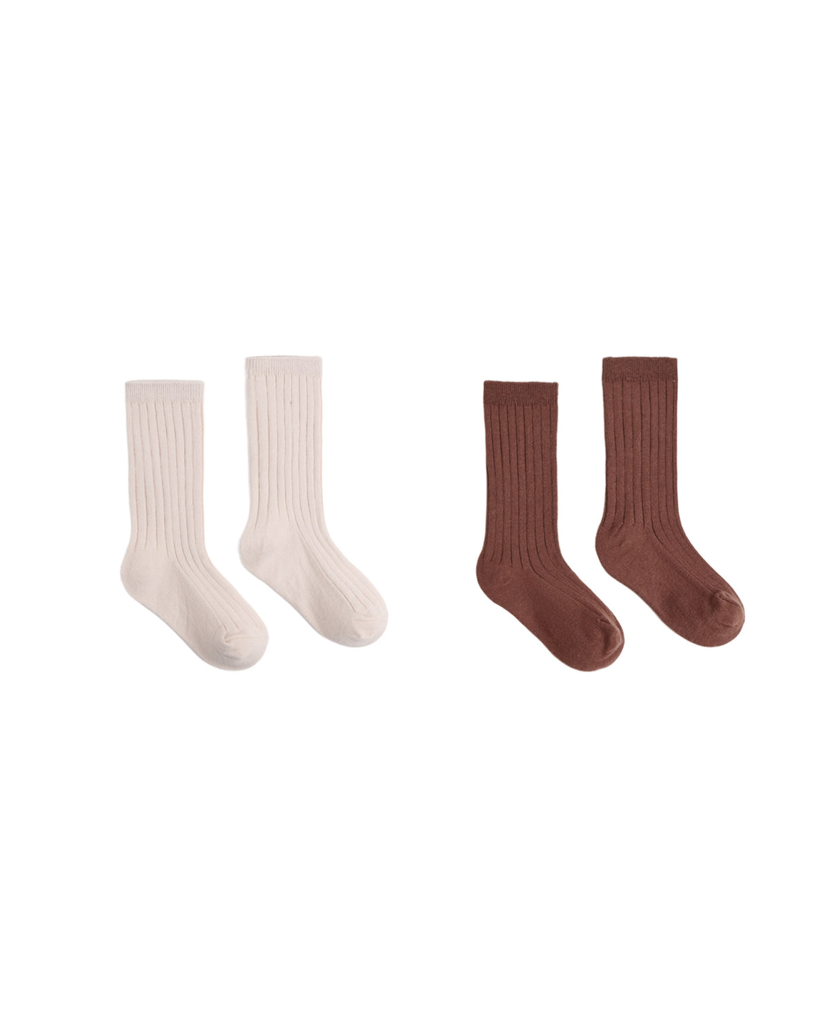 Ribbed Socks, 2-pack | Petal - Mulberry