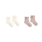 Lace Trim Socks, 2-pack | Rosewood- Natural