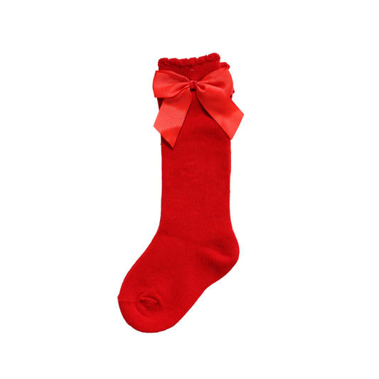 Bow Knee Socks // Red