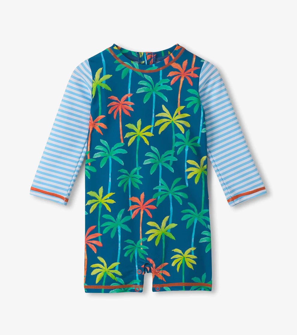 Printed Palm One Piece Rashguard