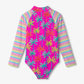 Printed Palms Longsleeve Rashguard Swimsuit