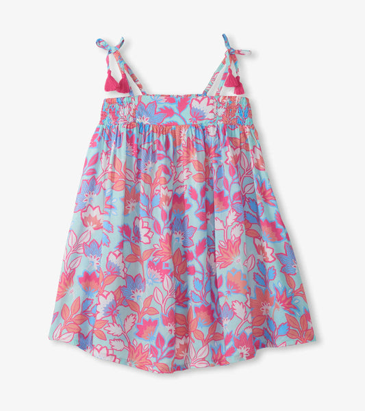 Tropical Floral Smocked Sun Dress