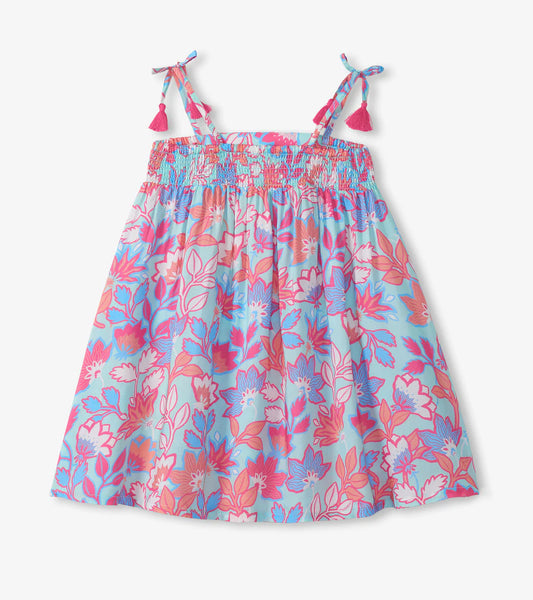 Tropical Floral Smocked Sun Dress