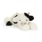 Plush black and white cow toy 