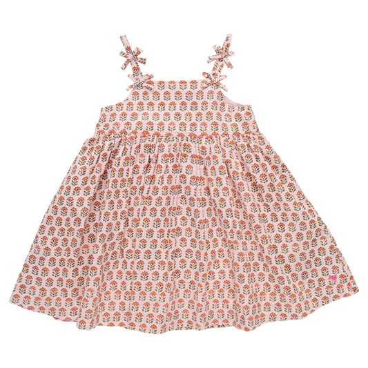 Floral Print Dress with Metallic Details