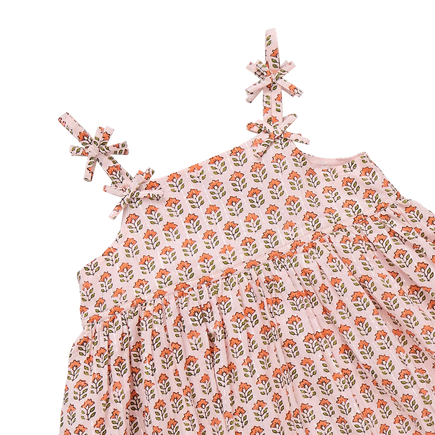 Tia Dress // Pink Prairie Block Print