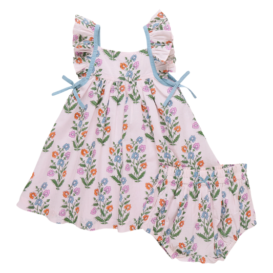 Pink Dress with Floral Design