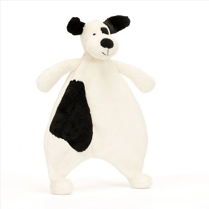 Bashful Black and Cream Puppy Comforter