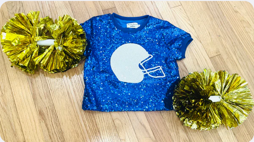 Helmet Sequin Top // Royal Blue