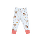 Short Sleeve Pajama Set // Vintage Animals Faces Blue