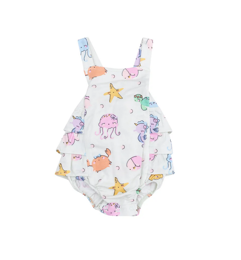 Cutie Sea Creatures Ruffle Sunsuit