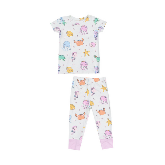 Short Sleeve Pajama Set // Cutie Sea Creatures