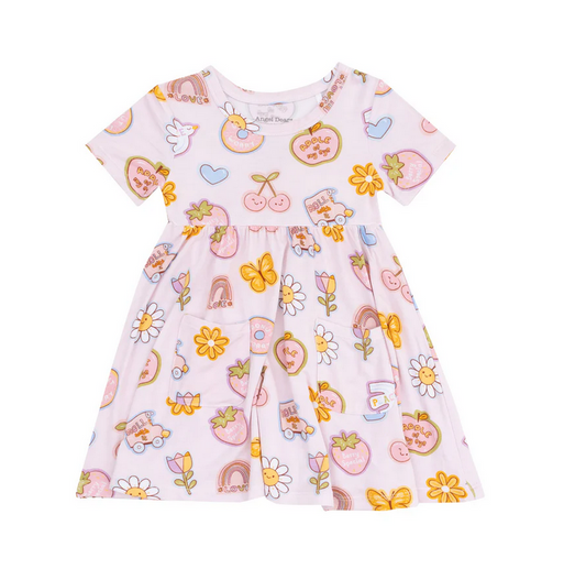 Short Sleeve Twirly Dress // Pink Groovy Vibes Stickers