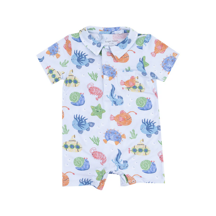 Polo Shortie // Cute Ocean Creatures