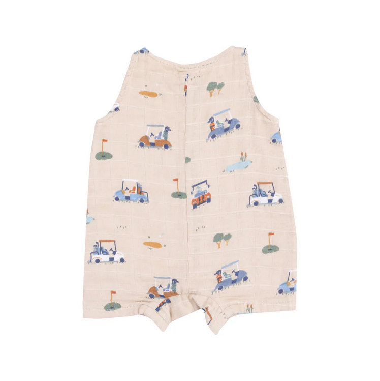 Sleeveless Shortie Romper // Golf Cart Cuties Oatmeal