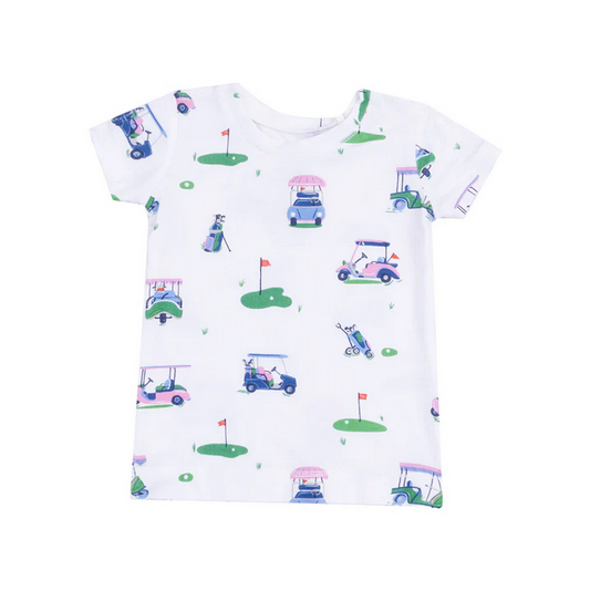 Loungewear Short Set // Vintage Golf Carts Pink