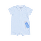 Polo Shortie with Applique // Golf Blue Stripe