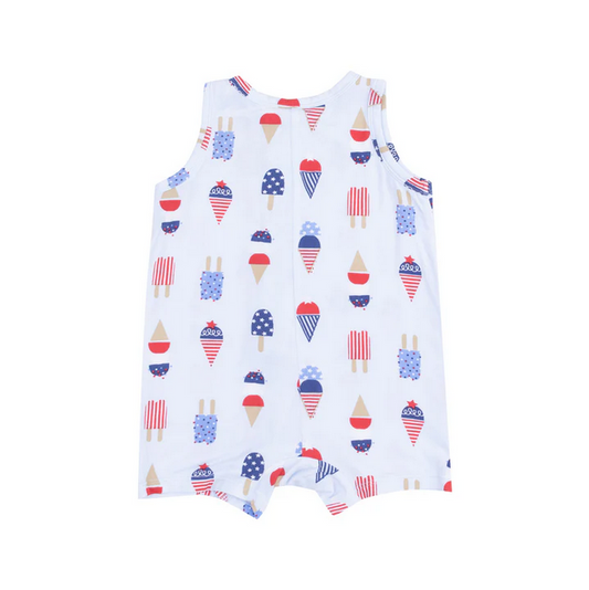 Sleeveless Shortie Romper // American Ice Cream Blue