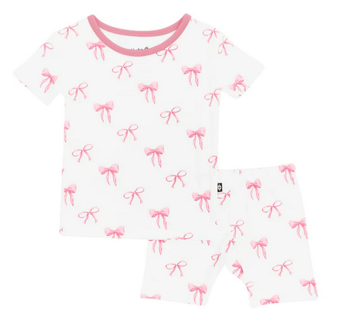 Short Sleeve Pajamas in Bow Print