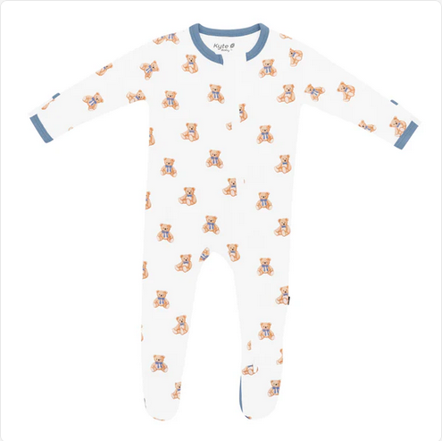 Zippered Footie in Teddy Bear