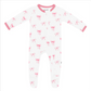 Zippered Footie in Bow Print