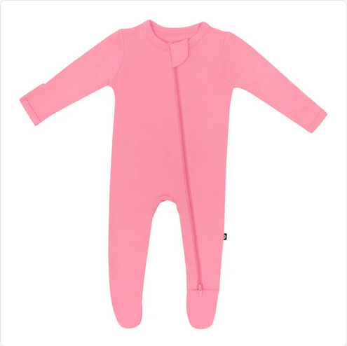 Zippered Footie in Guava