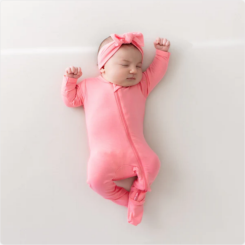 Zippered Footie in Guava