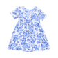 Short Sleeve Twirl Dress// Roses in Blue