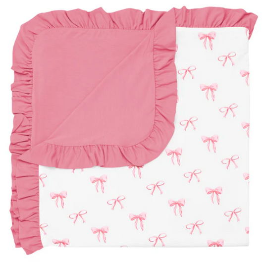 Ruffled Baby Blanket // Bows (0.5 tog)