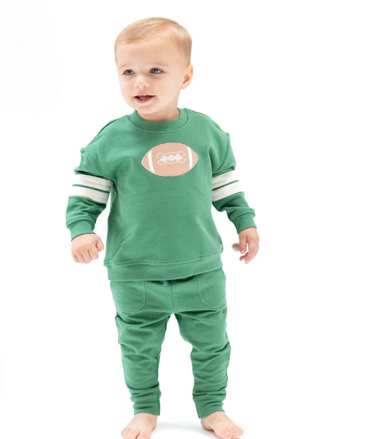 French Terry Football Varsity Jogger Set // Green