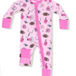 Game Day Pink 2 Way Zipper Romper
