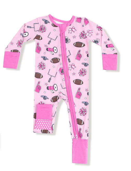 Game Day Pink 2 Way Zipper Romper