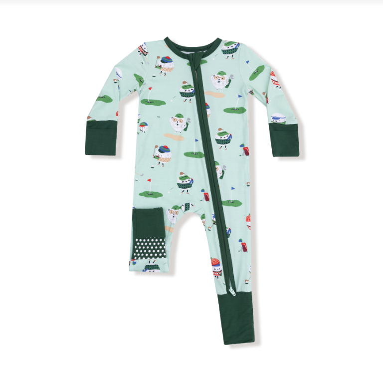 Golf Pros-Green- 2 Way Zipper Romper
