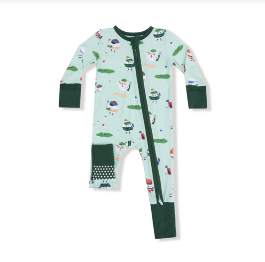 Golf Pros-Green- 2 Way Zipper Romper
