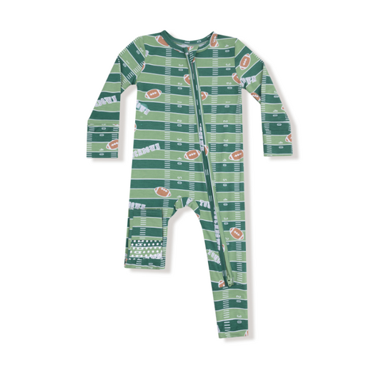 Football Field- 2 Way Zipper Romper (Glow in the Dark)