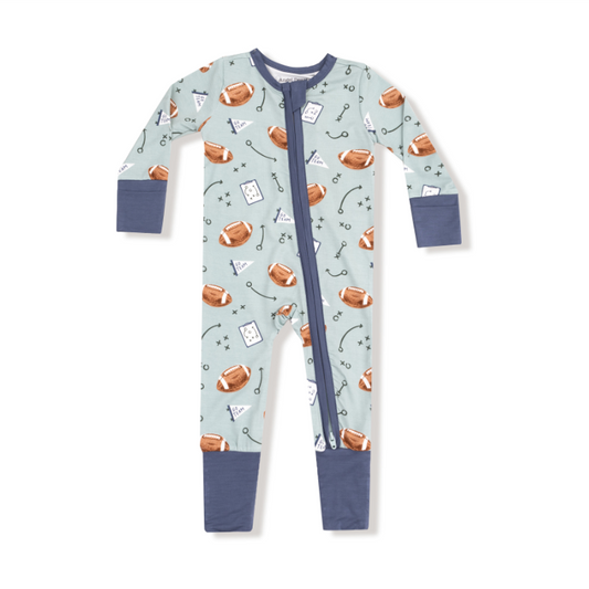 Touchdown Time -Grey Mist- 2 Way Zipper Romper
