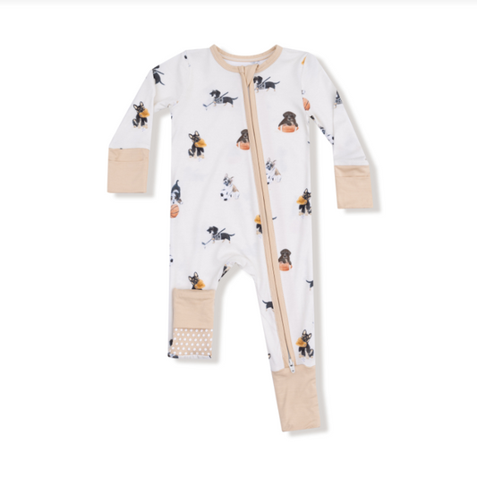 Sporty Puppies- 2 Way Zipper Romper