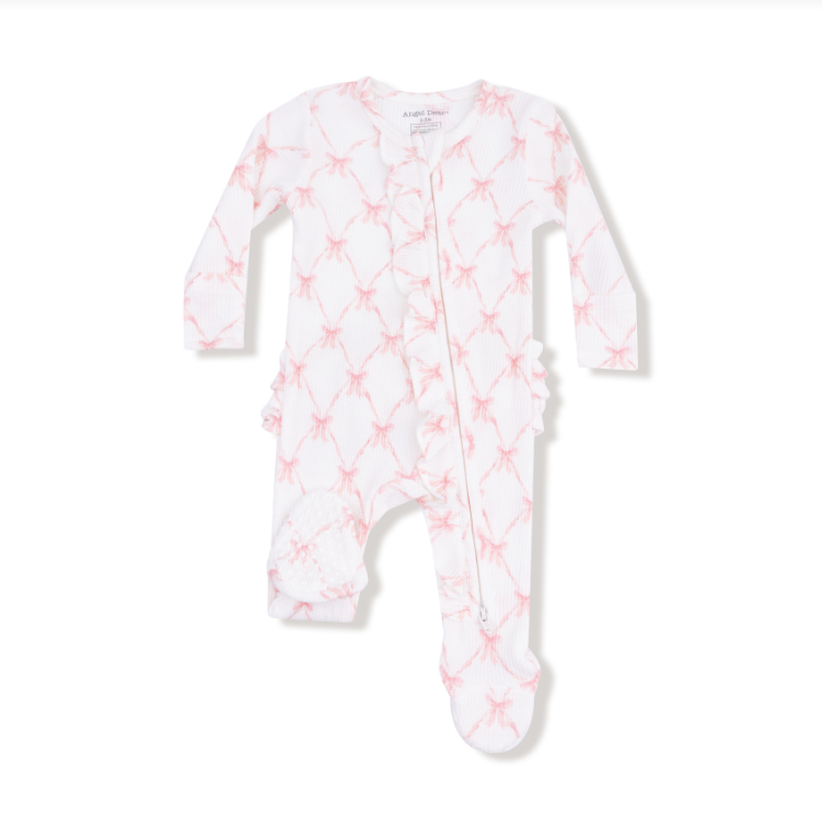Ribbon Bow Trellis Ruffle  Romper